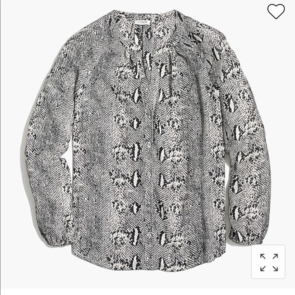 J. Crew Factory Snakeskin Button Down‎ Raglan Blouse. L. Sold out!